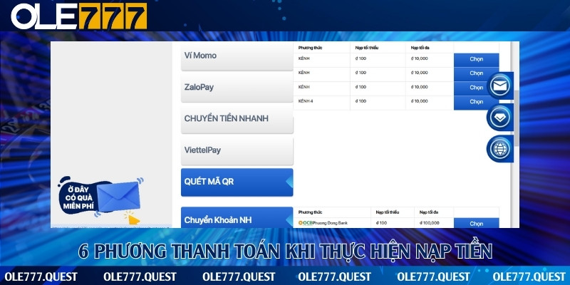 Hướng dẫn cụ thể các phương thức thanh toán nạp tiền vào nhà cái