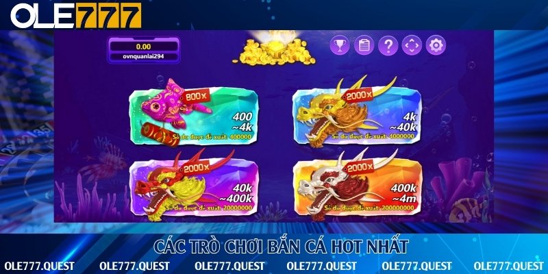 Những trò chơi bắn cá trực tuyến không thể bỏ qua