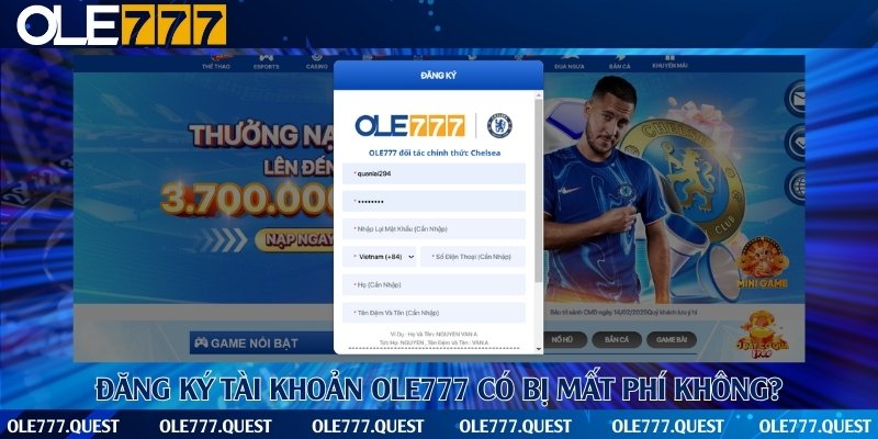 Yêu cầu đăng ký tài khoản cược có bị tính phí hay không?