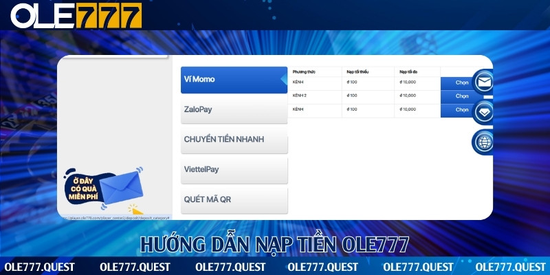 Nạp tiền Ole777