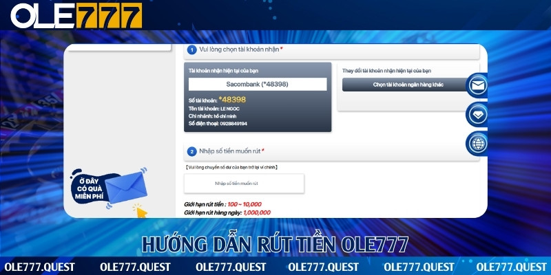 Rút tiền Ole777